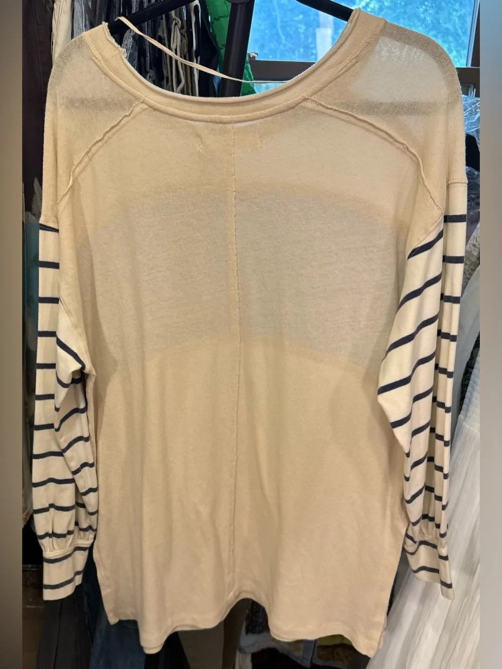 NWOT Free People We the Free Awesome Tee - ivory combo - XS - Picture 8 of 9